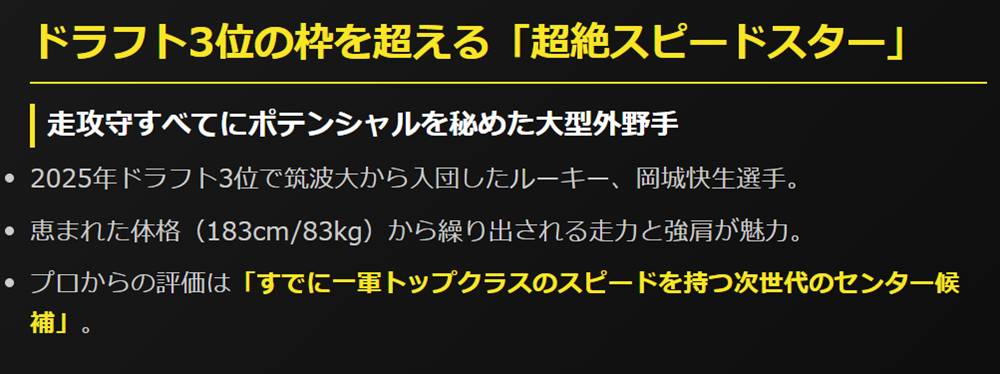 ドラフト3位の枠を超える「超絶スピードスター」
