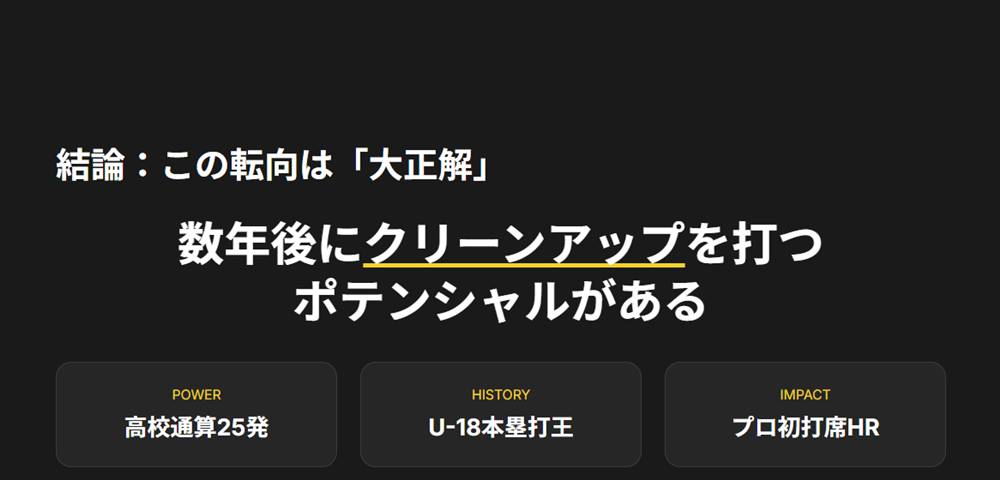 クリーンアップを打つポテンシャル